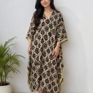 Modal silk Ajrakh Printed Unstitched designer fabric