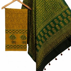 Ajrakh cotton 2 piece unstitched set