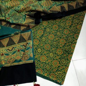 Ajrakh cotton 2 piece unstitched set