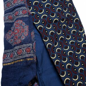 Ajrakh cotton untitched set with kota doria duppatta